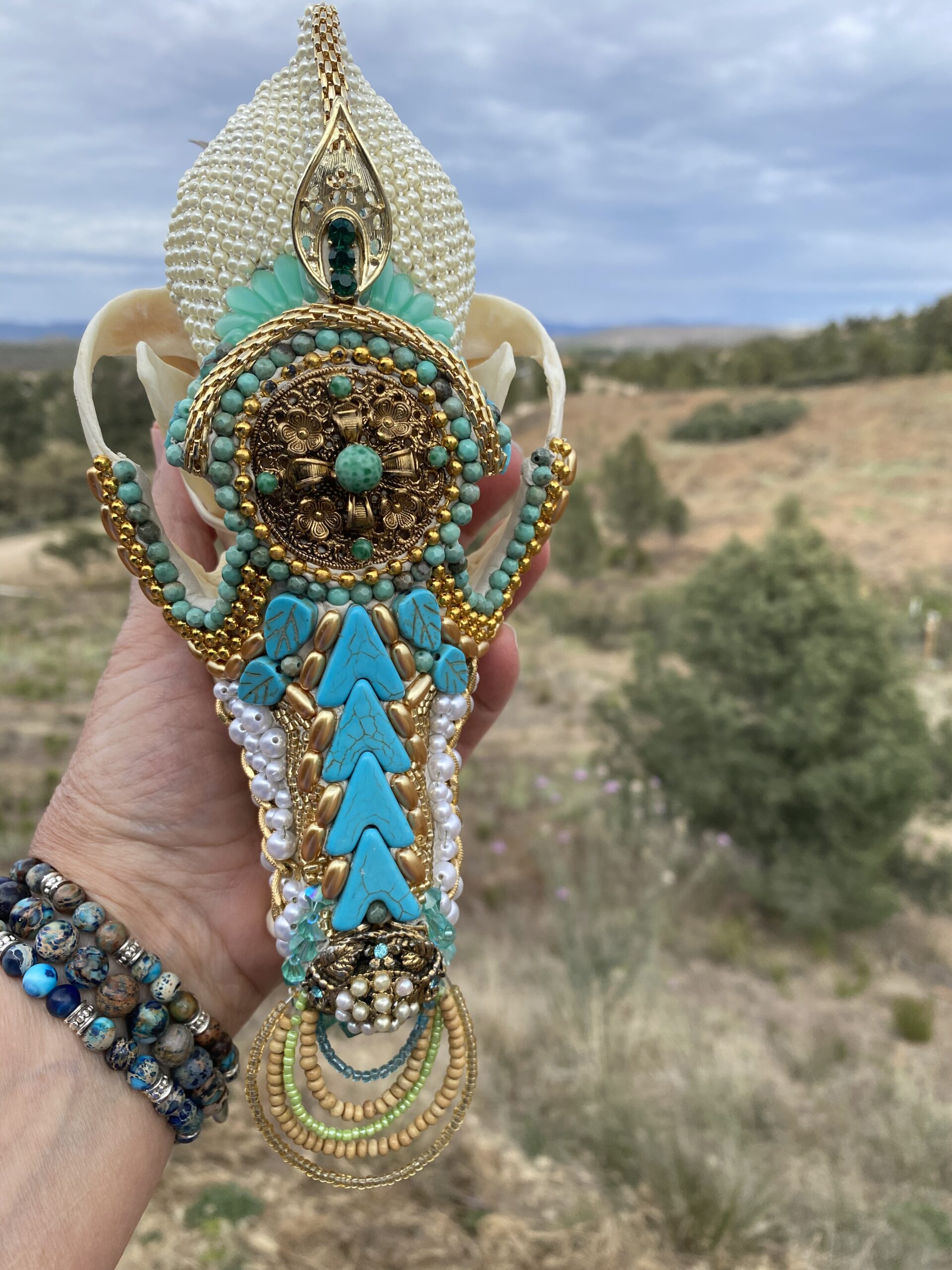 Claire Perkins Mosaic Shakti Coyote Skull